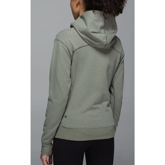 Lululemon W4G48S Women's Sz 10 Heathered Green On The Daily Full Zip Hoodie - Picture 12 of 13